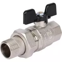 STOUT Кран SVB-0007-000020 шаровой полнопроходной, ВР/НР, ручка бабочка 3/4, американка