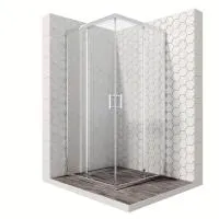 Квадратное душевое ограждение с раздвижными дверями 
