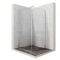 Квадратное душевое ограждение с распашной и складывающейся наружу и во внутрь дверью 