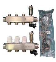 Коллектор 3/4  с регулирующими клапанами и расходомерами AQUALINK (радиаторы)